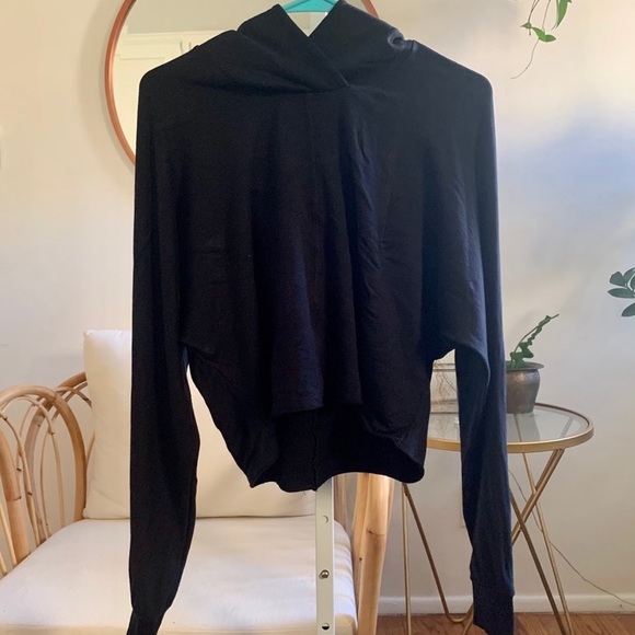 🆕S/M JOAH BROWN BLACK COCOON HOODIE LIGHTWEIGHT SMOOTH MODAL & SPANDEX VERSION - Picture 7 of 8